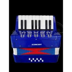 Imagem de Sanfona Acordeon Infantil 8 Baixos 17 Teclas Azul CA8