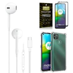 Imagem de Capa Moto G9 Power + Fone de Ouvido Tipo C + Película 3D
