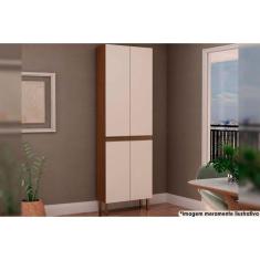 Imagem de Paneleiro de Cozinha Modulado Conecta c/ 4 Portas Ebano/Off White - Genialflex