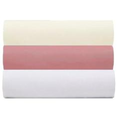 Imagem de Kit 3 Lençol de Malha Solteiro C/Elástico 100% Algodão Rubi (KIT 4)