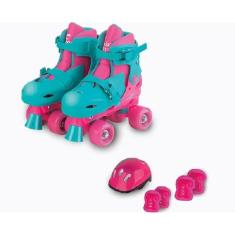 Imagem de Patins Roller Infantil Ajustável Com Kit Proteção Fenix