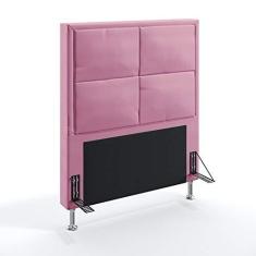 Imagem de Cabeceira Estofada Maia 90 Para Cama de Solteiro Sued Rosê Aradecor