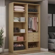 Imagem de Guarda Roupa Closet Aberto 3 Gavetas 100% Mdf Infinity Savana