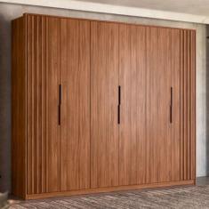 Imagem de Guarda-Roupa Casal Atrice 6 Portas 6 Gavetas Nogueira Touch - Demóbile