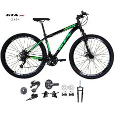 Imagem de Bicicleta Aro 29 Gta Start Kit 2x9 Gta Sunrun Freio Disco K7 11/36 Pedivela 24/38d Garfo Com Trava - Preto/verde Tam.21