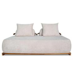 Imagem de Sofá 3 Lugares 200cm Ilha Base Madeira Viero S06 Boucle Bege - Mpozena