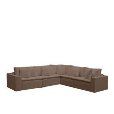 Imagem de Sofá Modular Rivieira Linho Marrom Cookiee - Meu Estofado