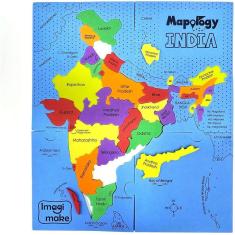 Imagem de Imagimake: Mapologia Índia- Estados da Índia- Brincar e Aprender Mapa da Índia em Quebra-Cabeça- Quebra-Cabeça- Brinquedo Educacional- para Meninos &a