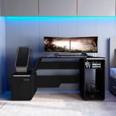 Imagem de Mesa Gamer xt Racer Space One 1 pt Preta e Branca
