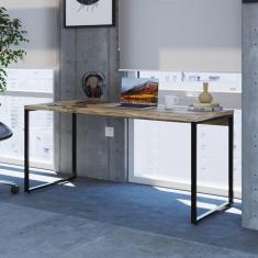 Imagem de Mesa de Escritório Industrial Kuadra 150 cm - Carvalho/Preto