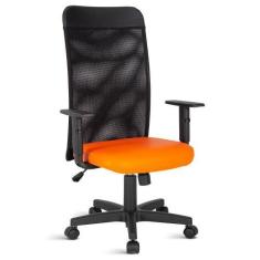 Imagem de Cadeira Presidente Com Tela No Encosto Linha Turim Laranja - Design Of