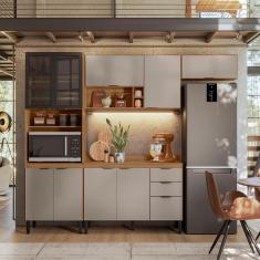 Imagem de Cozinha Modulada Completa 10 Portas 02 Gavetas Firenze Amêndola Nude Prime tx Demóbile
