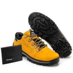 Imagem de Kit Tênis Adventure Frontinni Masculino + Carteira Conforto, Amarelo, 