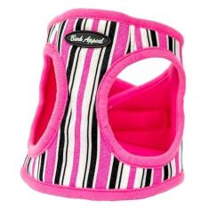 Imagem de Bark Appeal Peitoral para cães com listras rosa para animais de estimação pequenos e médios – Tamanho atualizado, remedir é essencial – Peitoral macio – antiestrangulamento com alça ajustável e clipe