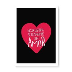 Imagem de Arte Maníacos Quadro Decorativo Cozinhar com Amor - 23x16,25cm (Moldura caixa em laca )