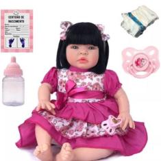 Bebê Tipo Reborn Menina Realista Pode Dar Banho + 13 Itens - USA Magazine