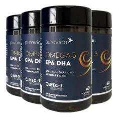 Imagem de Ômega 3 Epa Dha Com Vitamina E 4 X 60 Cápsulas Puravida