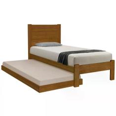 Imagem de Cama Solteiro Com Auxiliar Madeira Maciça Lara Imbuia