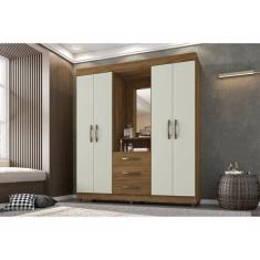 Imagem de Guarda Roupa Roupeiro De Casal Capela 4 Portas E 3 Gavetas Co