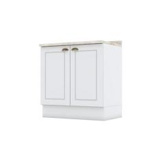 Imagem de Balcão para Cozinha 2 Portas 80cm com Tampo Para Cooktop Emily Branco Hp/calcare