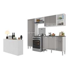Imagem de Cozinha Completa c/Buffet/aparador Siena Multimóveis Mp2041 Branca/lacca Fumê