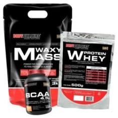 Imagem de Kit Waxy Mass 3kg + Whey Protein 500g + Bcaa 4,5 100g