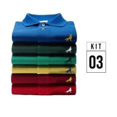 Imagem de Kit com 3 Camisas Polo masculinas Vira Lata Originais Tecido Piquet - 