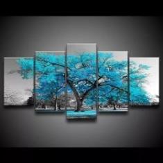 Imagem de Quadro Decorativo 129x63 Sala Quarto Árvore Turquesa 1