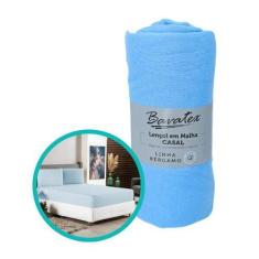 Imagem de Jogo De Lençol Casal C/ Elástico Fronha 100% Algodão Malha 3Pçs - Bava