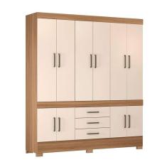 Imagem de guarda-roupa casal new murano 10 pt 3 gv amêndola e off white