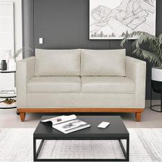 Imagem de Sofá 3 Lugares Europa 180 cm Estilo Conforto e Elegância Linho Bege - Amarena Móveis