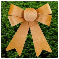 Imagem de Enfeite Árvore Natal Laço Dourado 2 Peças 17,5cm