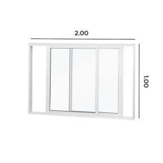 Imagem de Janela de Correr Abertura Dupla 2 Folhas Vidro Liso 100x200cm Espresso