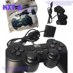 Imagem de Kit 2 Controle para PlayStation 2 (Saquinho) MAX-PP20 - Maxmídia