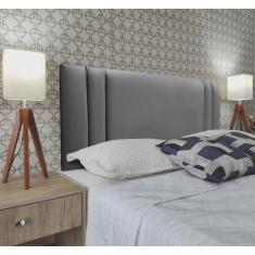 Imagem de Cabeceira Queen 160 Cama Box Double Siena Cinza Corano Painel rbl