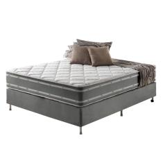 Imagem de Cama Box Casal + Colchão Ortopédico Espuma D33 Missouri Cinza