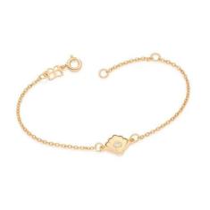 Imagem de Pulseira De Ouro 18K Feminina Infantil Rommanel Elo Cadeado Com Pingen