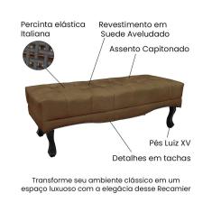 Imagem de Recamier Vicenza Suede Caramelo 195 cm