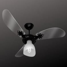 Imagem de Ventilador De Teto Economiq New Cristal Light Preto 3 Pás Cristal Gl A