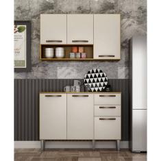 Imagem de Kit Armário de Cozinha Alba Aéreo e Balcão 3 Portas