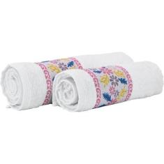 Imagem de Conjunto Toalha de Banho + Rosto Algodão Macia Absorvente Lavabo Compa