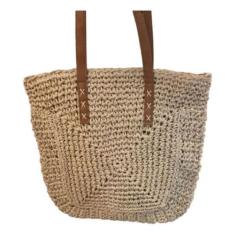 Imagem de Bolsa Feminina Palha Ombro Resistente Moderna Praia Media - Alwy, Off,