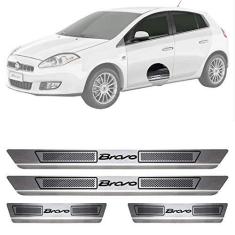 Imagem de Soleira De Aço Inox Escovado Fiat Bravo 4 Portas 2011 12 13 14 15 16