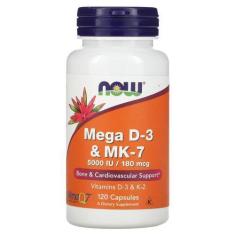 Imagem de Vitamina Mega D3 5.000 Ui & Mk-7 180Mcg 120 Capsulas Veganas - Now Foo