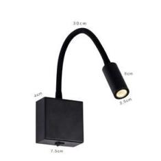 Imagem de Kit 6 Arandela Leitura Cabeceira Led Preta Bivolt Ace15