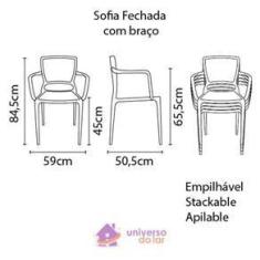 Imagem de Cadeira Tramontina Sofia Marrom com Braços Encosto Fechado em Polipropileno e Fibra de Vidro Tramontina