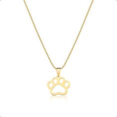 Imagem de Corrente Cordão Ouro 18K 45Cm E Pingente Patinha Pet