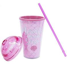 Imagem de Copo Tampa Oval  Sereia 450ml - Projeto Kiwi