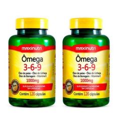 Imagem de Kit 02 Ômega 3-6-9 1000Mg 120 Capsulas Maxinutri