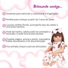 Imagem de Boneca Bebê Reborn Siliconado 14 Itens Bolsa Maternidade